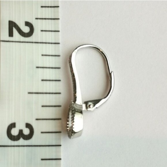Sterling silver CZ drop lever back earrings 🆕 - Picture 5 of 5